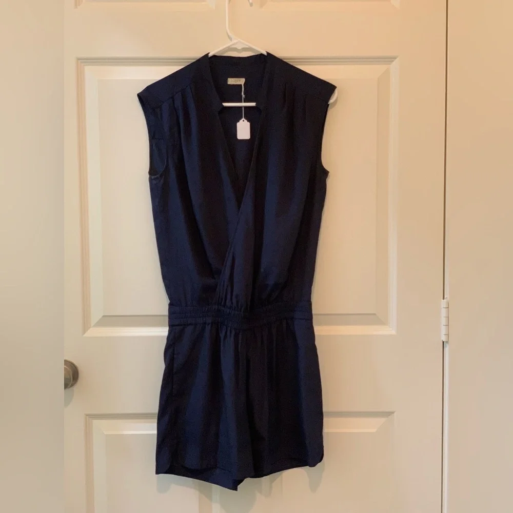 J Crew Women's Sleeveless Navy Wrap Romper.    Size-Small/Medium